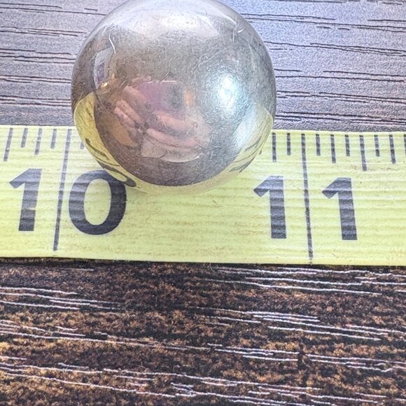 VTG Solid Sterling Silver 925 Ball Bead Sphere Pendant Size 0.75" Length - Picture 6 of 7